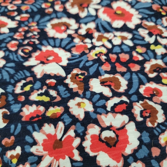 Boden V-neck Floral Mini Dress Cotton Short Puff Sleeves  Blue Red Women’s 8L - Picture 12 of 17